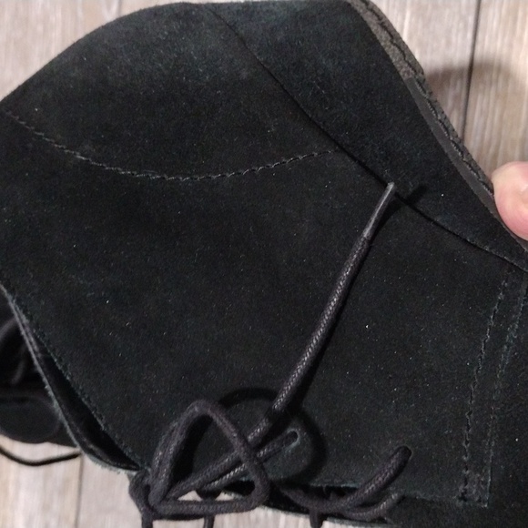 Franco Sarto black suede wedge booties. Size 8.5 - Picture 10 of 12
